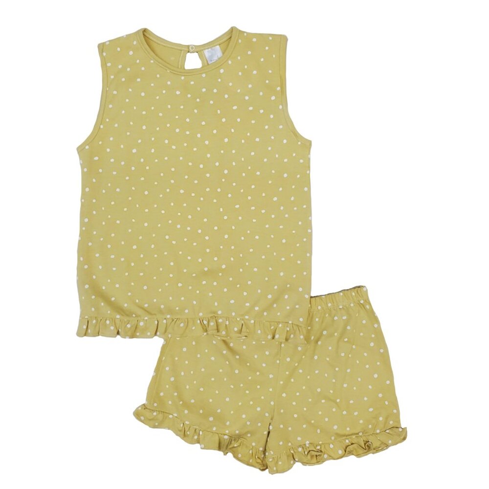 Babidu Dots Tank Top and Short Pajama Set - Ocre - NEW
